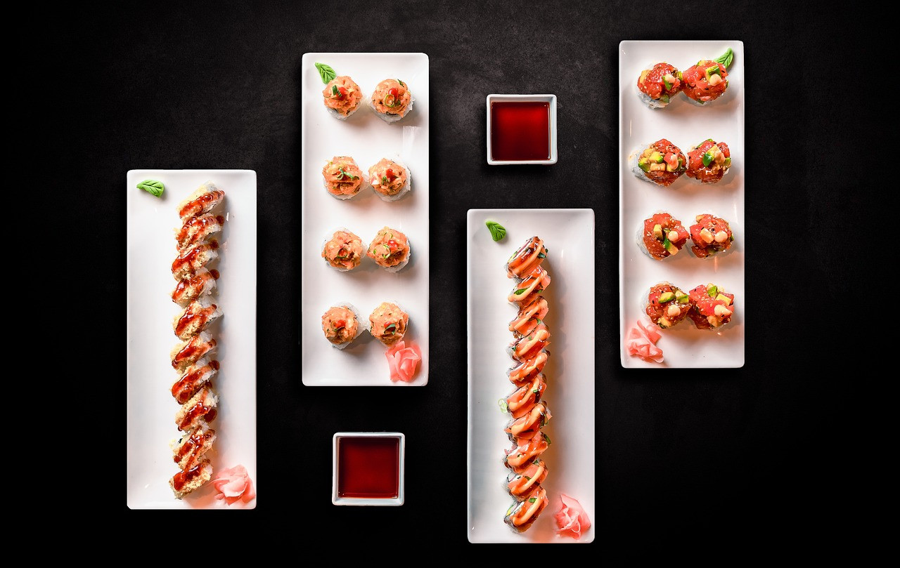sushi, sushi rolls, japanese cuisine, japanese food, flat lay, sushi, sushi, sushi, sushi, sushi