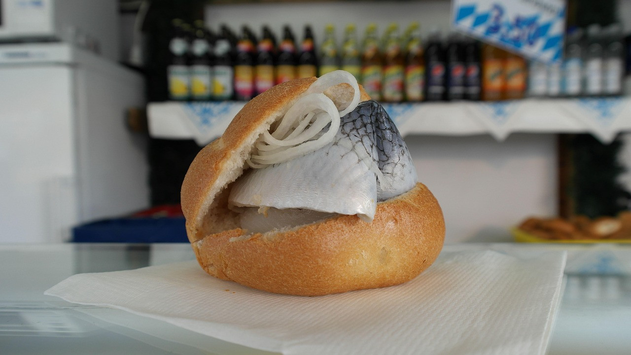 herring, herring roll, fish roll, fish, nature, angry, yummy, onion, food, snack, hunger, meal, enjoy the meal, bun, roll