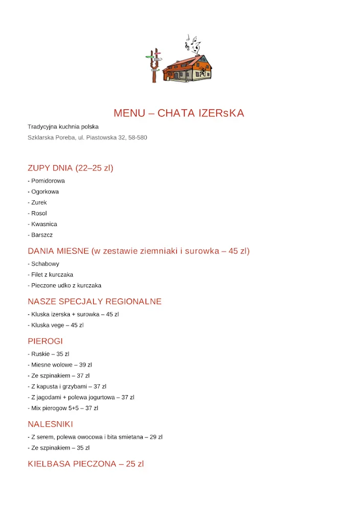 Izerska - Restauracja Szklarska Poręba