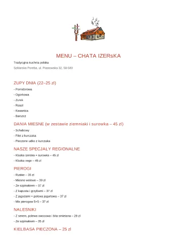 Izerska - Restauracja Szklarska Poręba