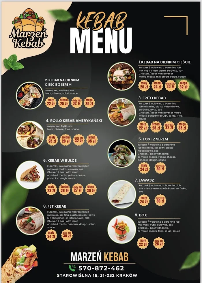 MARZEŃ KEBAB Kraków - Restauracja