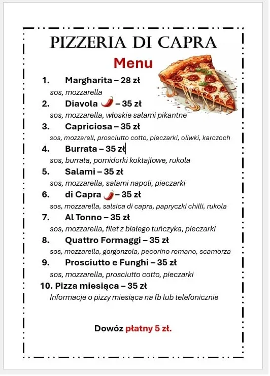 Pizzeria Di Capra - Restauracja Lubin