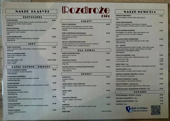 Rozdroże - Restauracja Warszawa