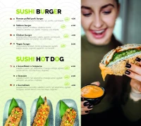 Sushi burger i hot dog