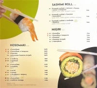 Sashimi roll, nigiri, hosomaki